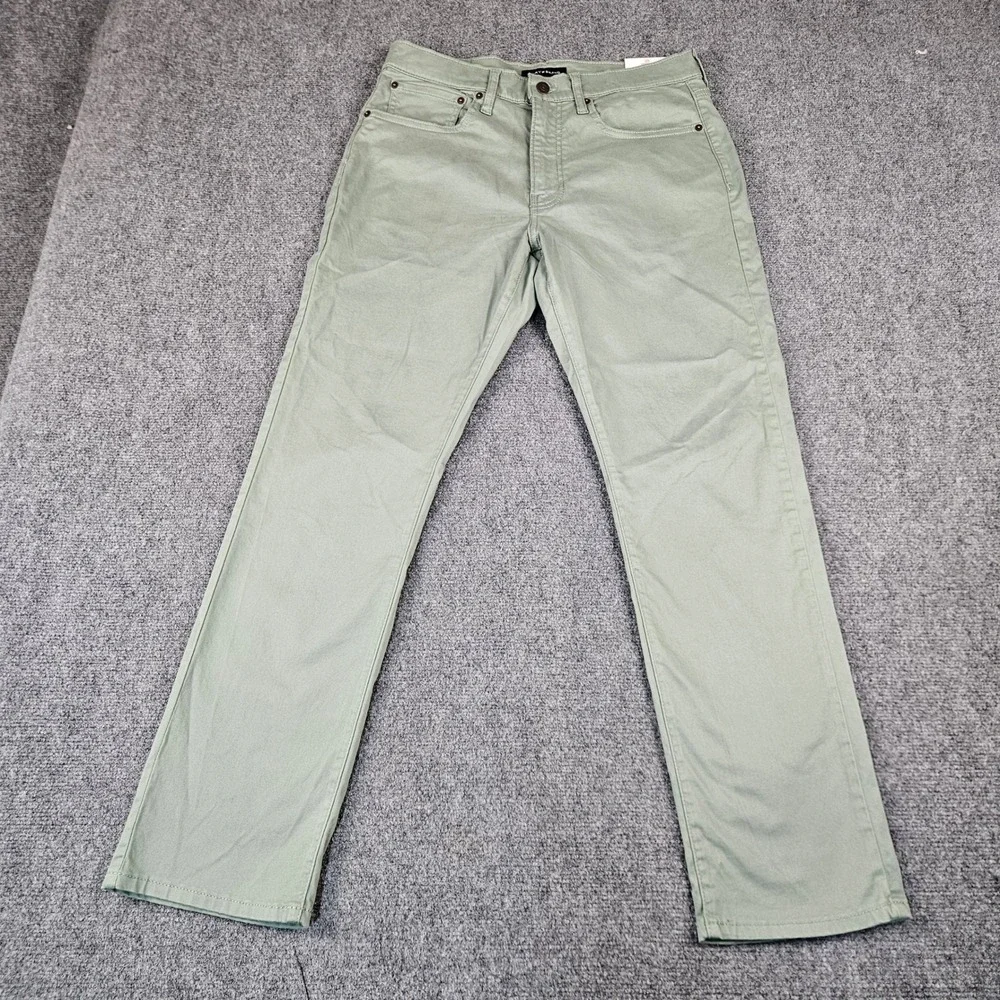 $99 Lucky Brand 223 Straight Leg Advanced Stretch Pants Green Mens 32x30 NEW